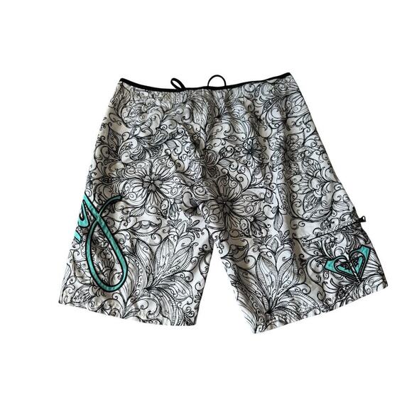ROXY Board/Swim shorts, longer style; women's size Large, Vintage Y2K - Picture 2 of 9